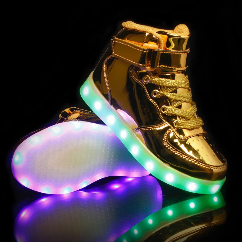 Custom Design Children Boys Girls Glowing Luminous Sneakers Usb Charging Led Shoes Kids Light Up Skate Shoes For Kids