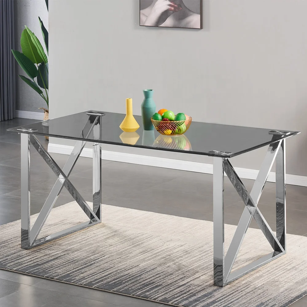 Italian Style Dining Table Rectangular Mesa Marmol Stainless Steel Base Light Luxury Dining Room Furniture