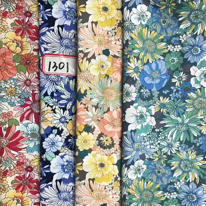 Wholesale Stock Soft Printed Personnalisable Design Poplin Floral 100% Cotton Fabrics For Dress
