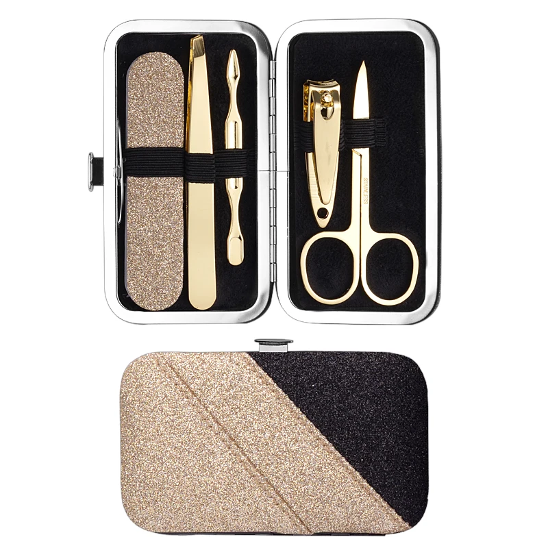 manicure set for women rose gold nails kit finger nail clipper set Golden color