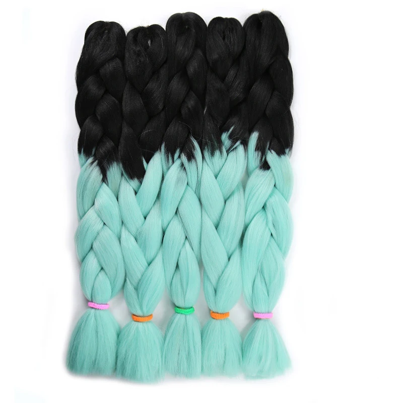 Synthetic Wig 165g Ombre Two Color Big Braids Wholesale Jumbo Braiding Hair Attachments Hair Braids