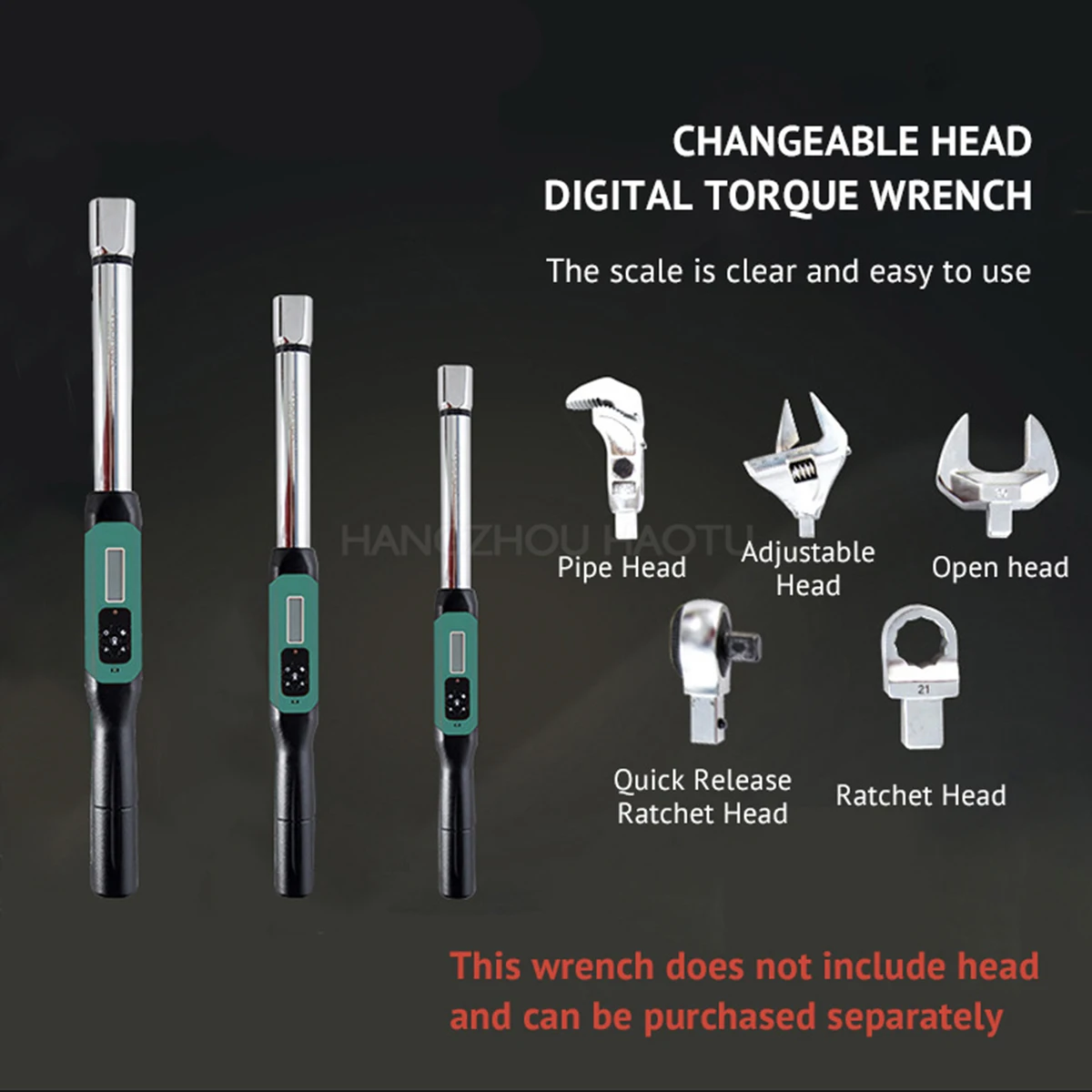 Hand tools adjustable open head interchangeable c digital torque wrench spanner
