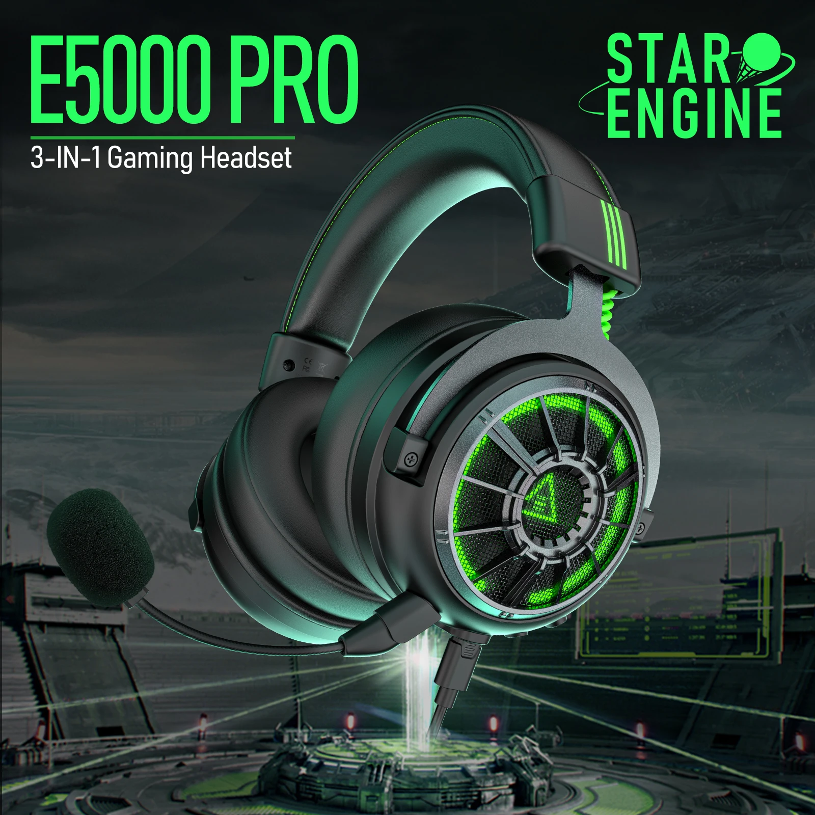 Оптовая продажа, наушники EKSA E5000Pro, проводная игровая гарнитура с шумоподавлением и разъемом 7,1 звука, микрофон для PS4/PS5/Switch/компьютера