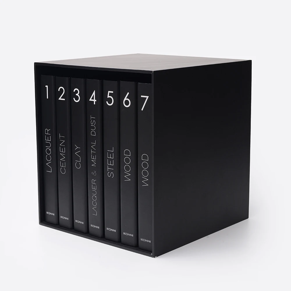 
Custom Porcelain Design Print Wood Box Black Display Gift Cardboard Paper Folder Book Box With Foam 