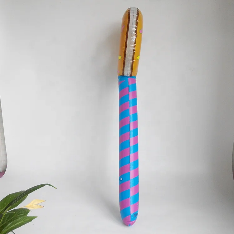 kids colorful printed lollipop inflatable donut stick for decoration
