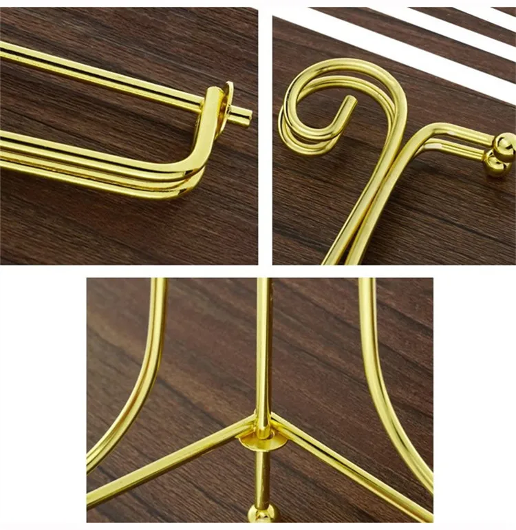 Best Quality Metal Golden Folding Plate Rack Gold Color Iron Display Easel Stand Restaurant Dish For Home Decor