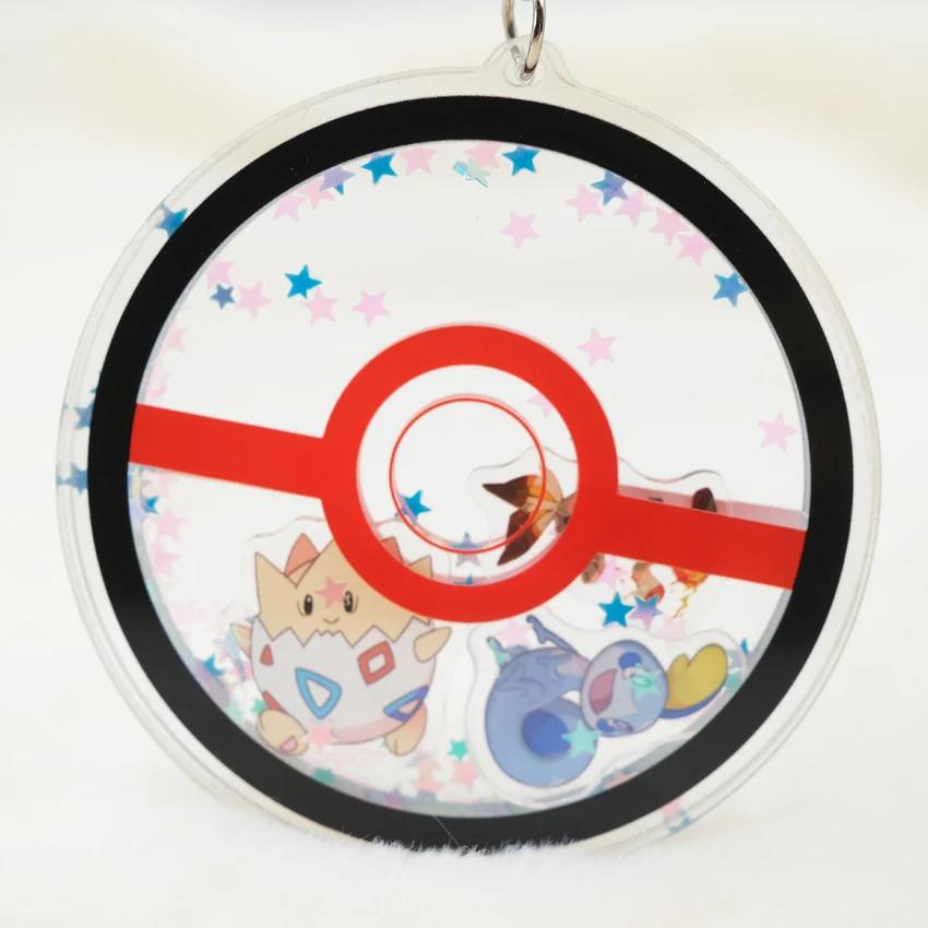 Boxin Wholesaled No Moq Eco-friendly Charm Anime Acrylic Keychain Shaker Custom Printed Shaker Acrylic Keychain