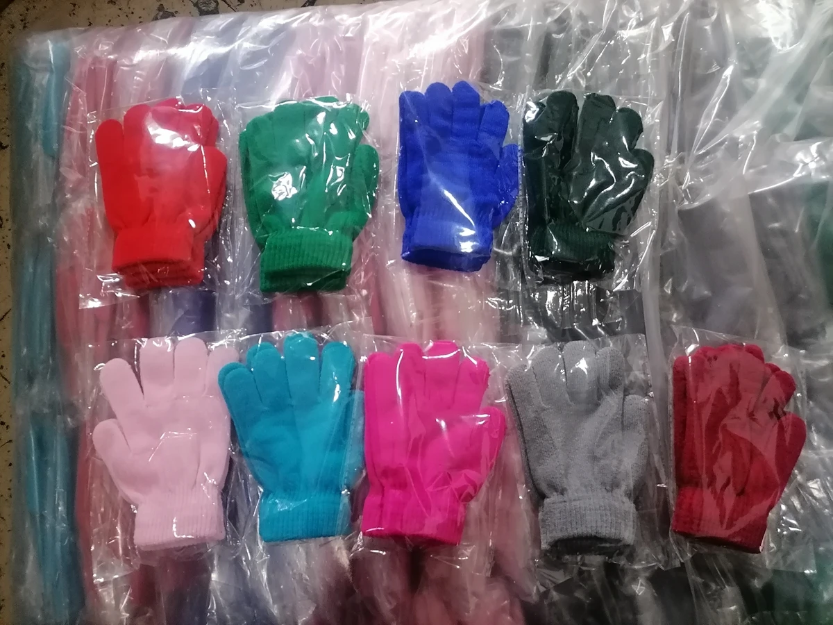 Wholesales Boys Girls Ski Cycling Travel Warm Gloves Toddler Kids Baby Winter Knitted Acrylic Gloves