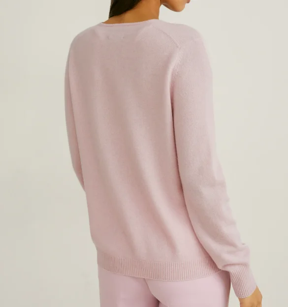 Customize OEM ODM V neck cardigan pure cashmere women cashmere sweater top wool cashmere pullover
