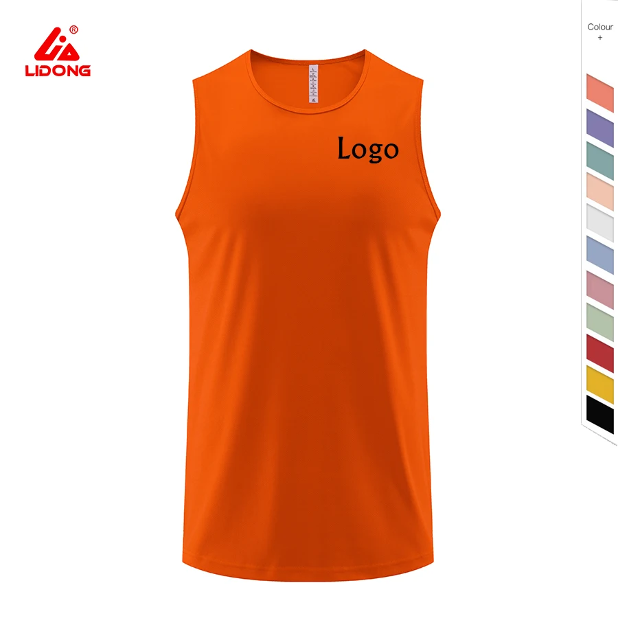 Lidong custom own logo  high quality white plain quick-drying breathable soft sleeveless t shirt vest