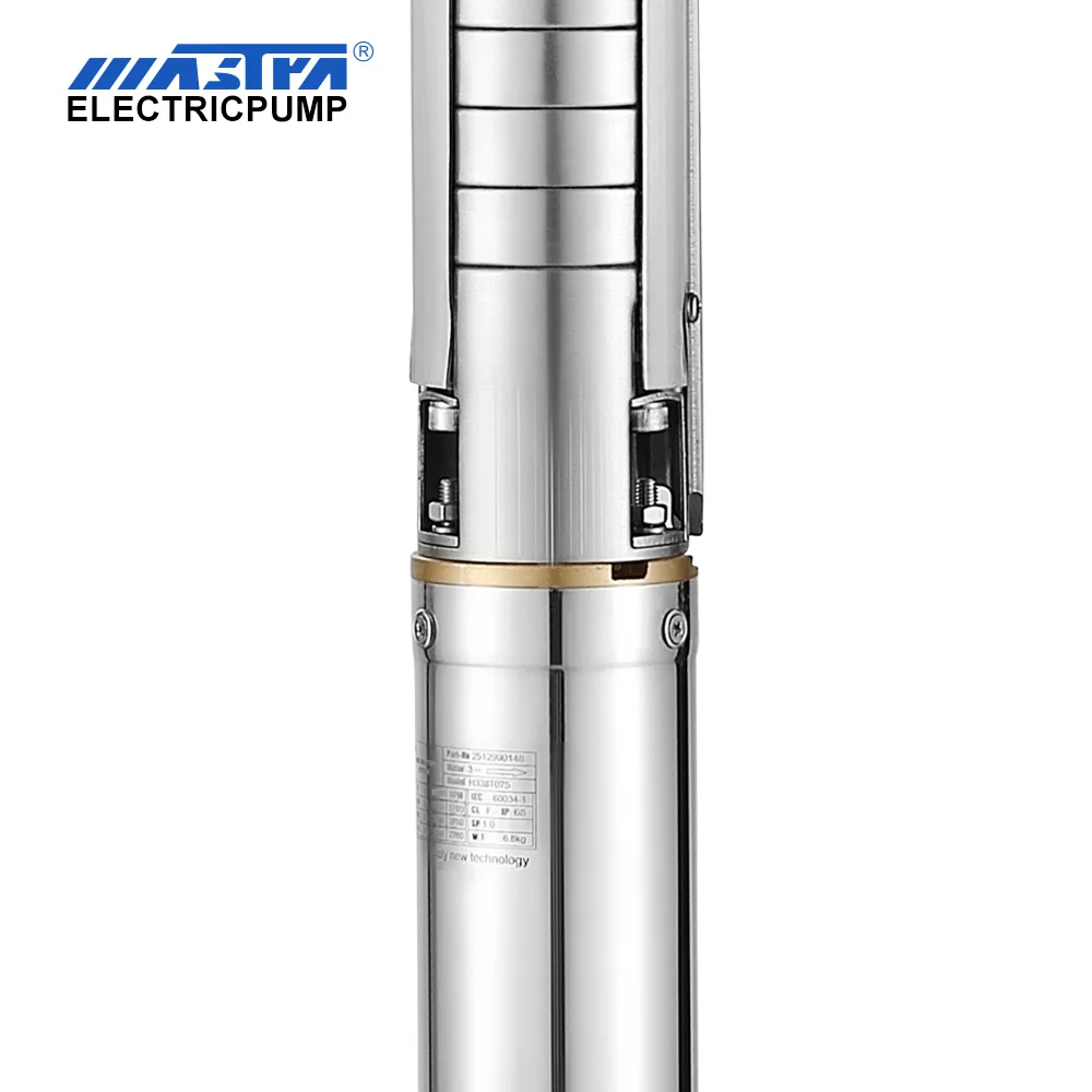 Mastra 3 inch SP Series Italy Full Stainless Steel 1.5hp Deep Well Borehole Pumps Submersible Water Pump