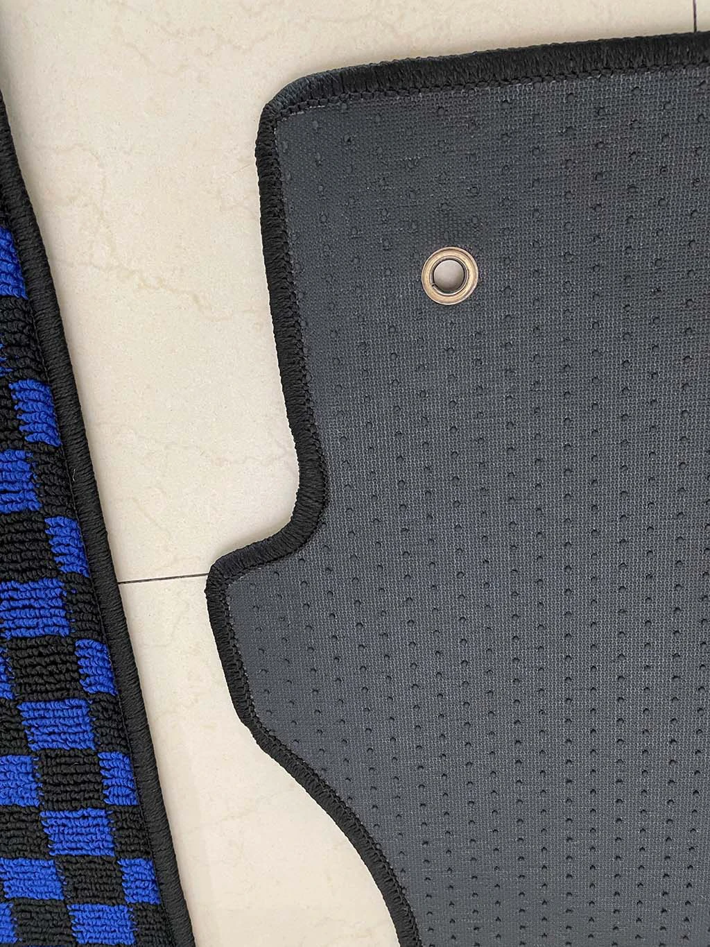 Universal Tufted Car Floor Mats with Checkered Pattern Carpet for Car with TPR Backing for all cars