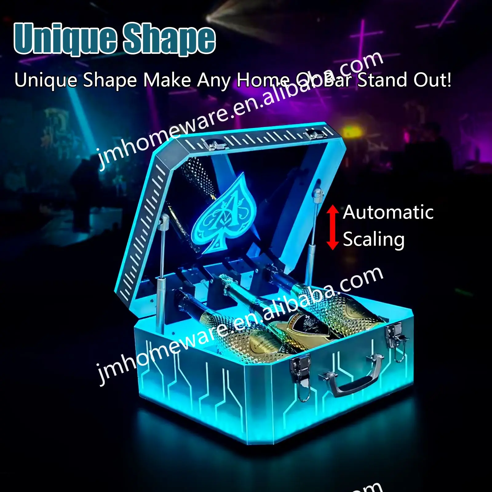 Led Flashing Light Three Led Bottle Presenter For Night Club Water Bottle Case Holder Champagne Bottle Display Case