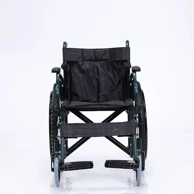 Wide Rear Wheel Manual Wheelchair  Carbon Steel Wheelchair for Disabled Elderly People