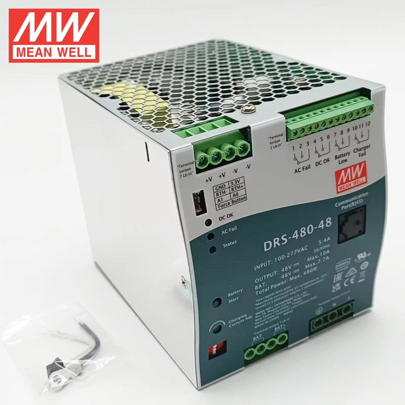 Среднее DRS-480-48, 480 Вт, 10 А, переменного/постоянного тока, интеллектуальный источник питания безопасности, din-рейка 48 В, источник бесперебойного питания