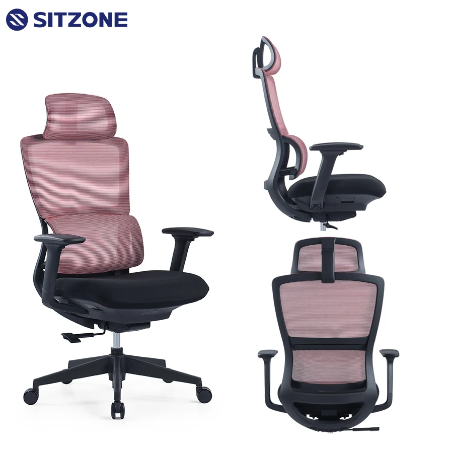 Sitzone Factory Sales High Back Adjustable Swivel Office Furniture Executive Staff Work Ergonomic Mesh Chairs For Office