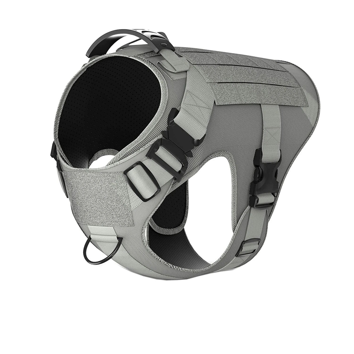 Grey   No Pull  Tactical  Dog Harness  Outdoor  K9 Pet Harness Adjustable Tactical Vest