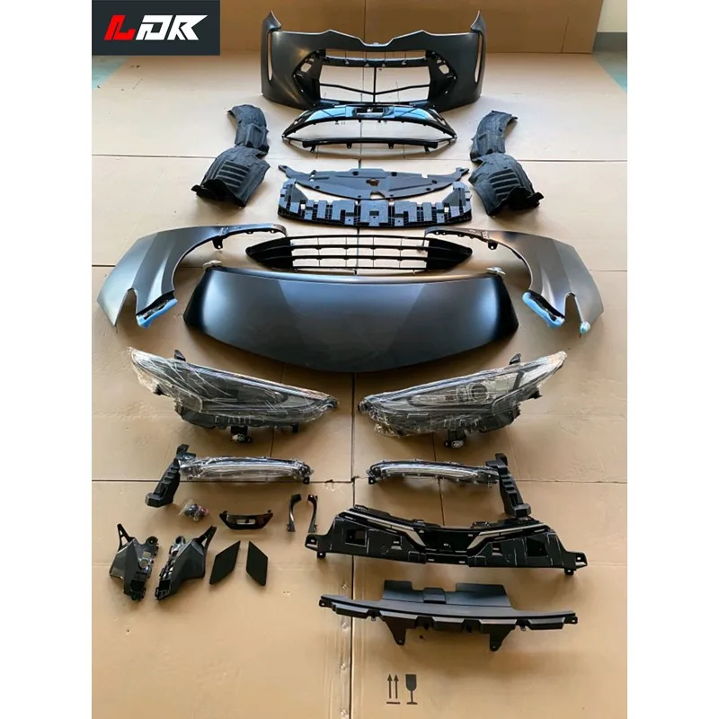 Factory straight hair body kit for Toyota previa after 2006 with headlamp assembly