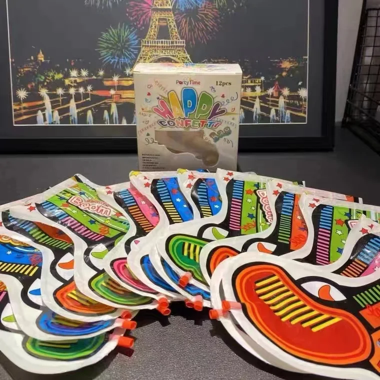 Wow 6 pieces one set heat seal new design Inflatable fireworks gun  plastic PE 5000pcs  Low MOQ 2022 Best sale