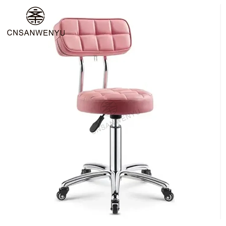 Adjustable Height and 360 Degree Swing Casters Swivel Salon Saddle Chair