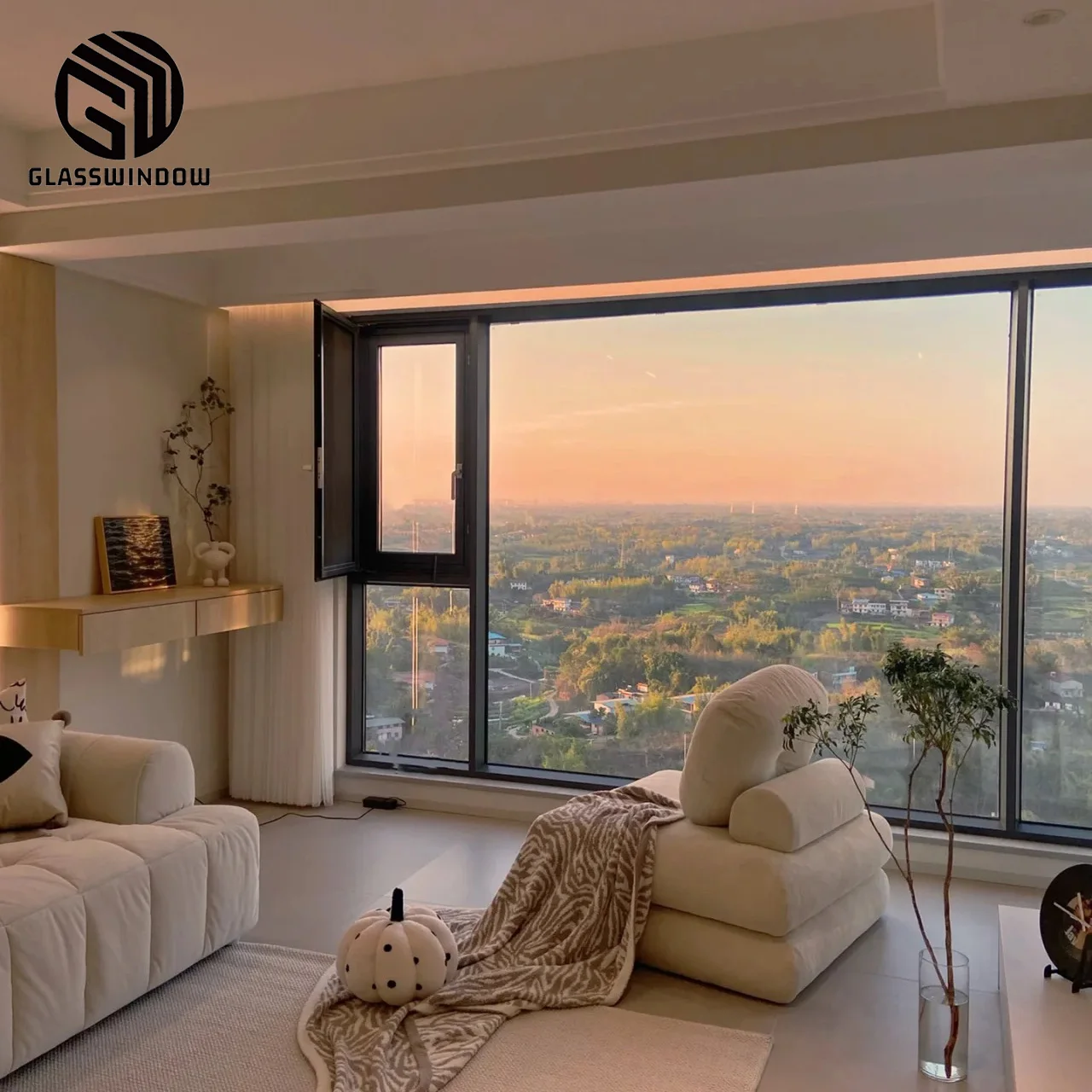 Glasswindow commercial aluminum storefront door and window commercial automatic sliding glass doors double casement door