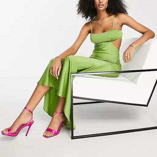 OEM 2022 Custom Fashion Sexy club party summer midi dress backless strappy satin cut out maxi midi dress for women