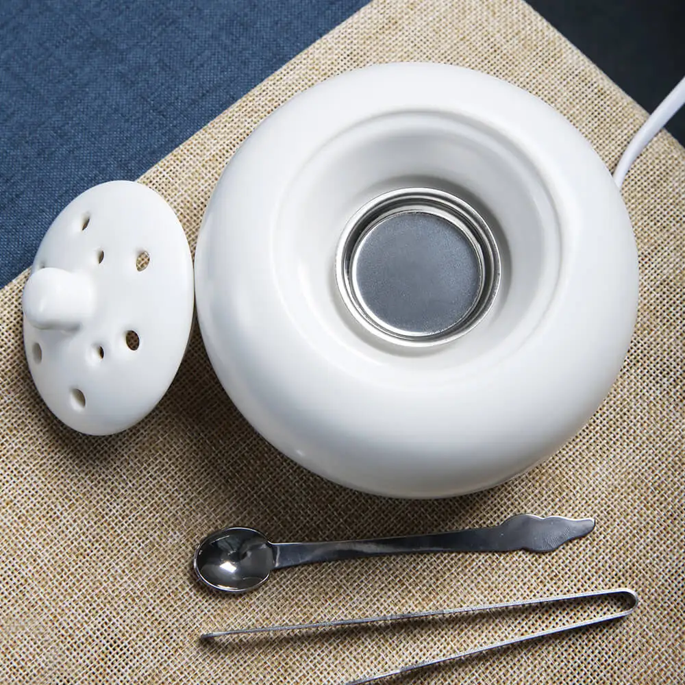 Timing temperature regulation 50-250 adjustable temperature electric smoked incense censer with Incense tweezer and spoon