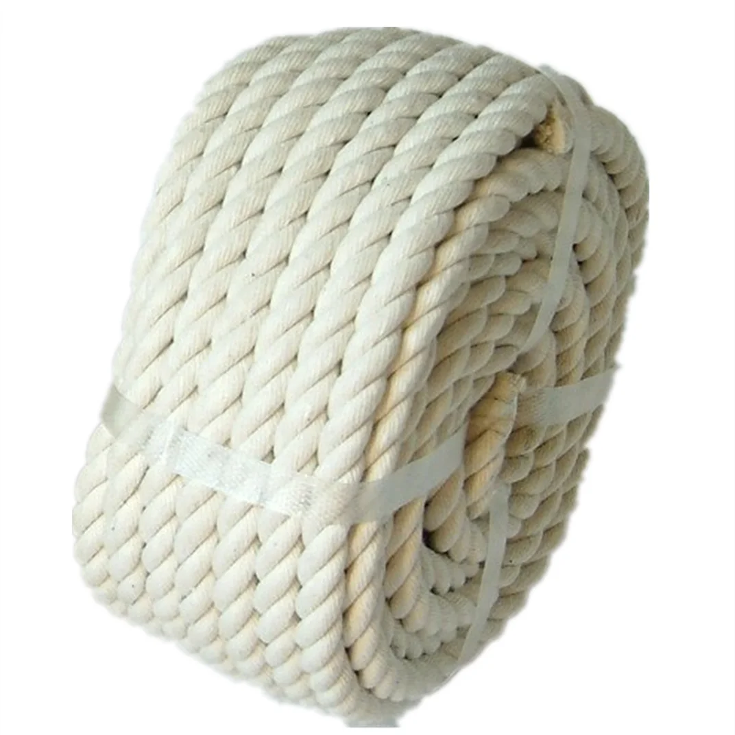 Высококачественный натуральный цвет Индивидуальный размер Упаковочная веревка для пресс-подбора витая хлопковая плетеная продажи
