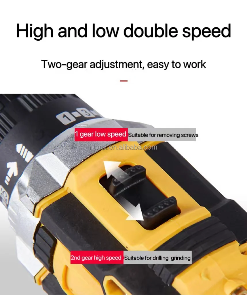 21V Li-ion Cordless Impact Drill Power Screw drivers Two Speed Electric Hand Drill Multi function Electric Screwdriver