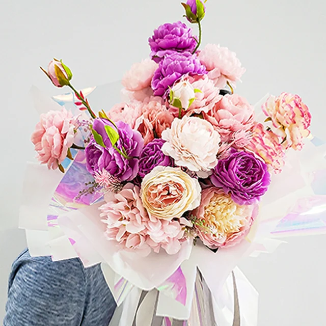 Flower wrapping paper waterproof  two-color magic color film flower shop