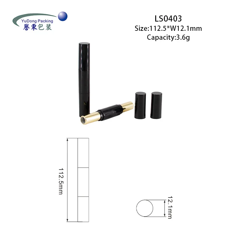 Wholesale cosmetic packaging design abs double side lipstick tube
