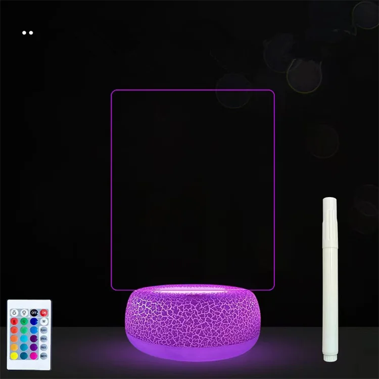 16 Color Ramadan Prayer Lighting Decoration Crack 3D Message Board Blank LED Lamps Islam Night Light Table Lamp