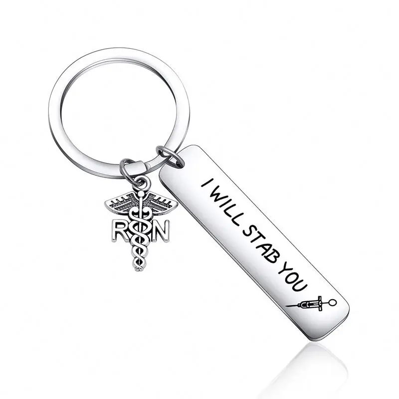 fashion XNG Medical Key Chain Needle Syringe Stethoscope Thermometer Cute key Chain 3d medical keychains