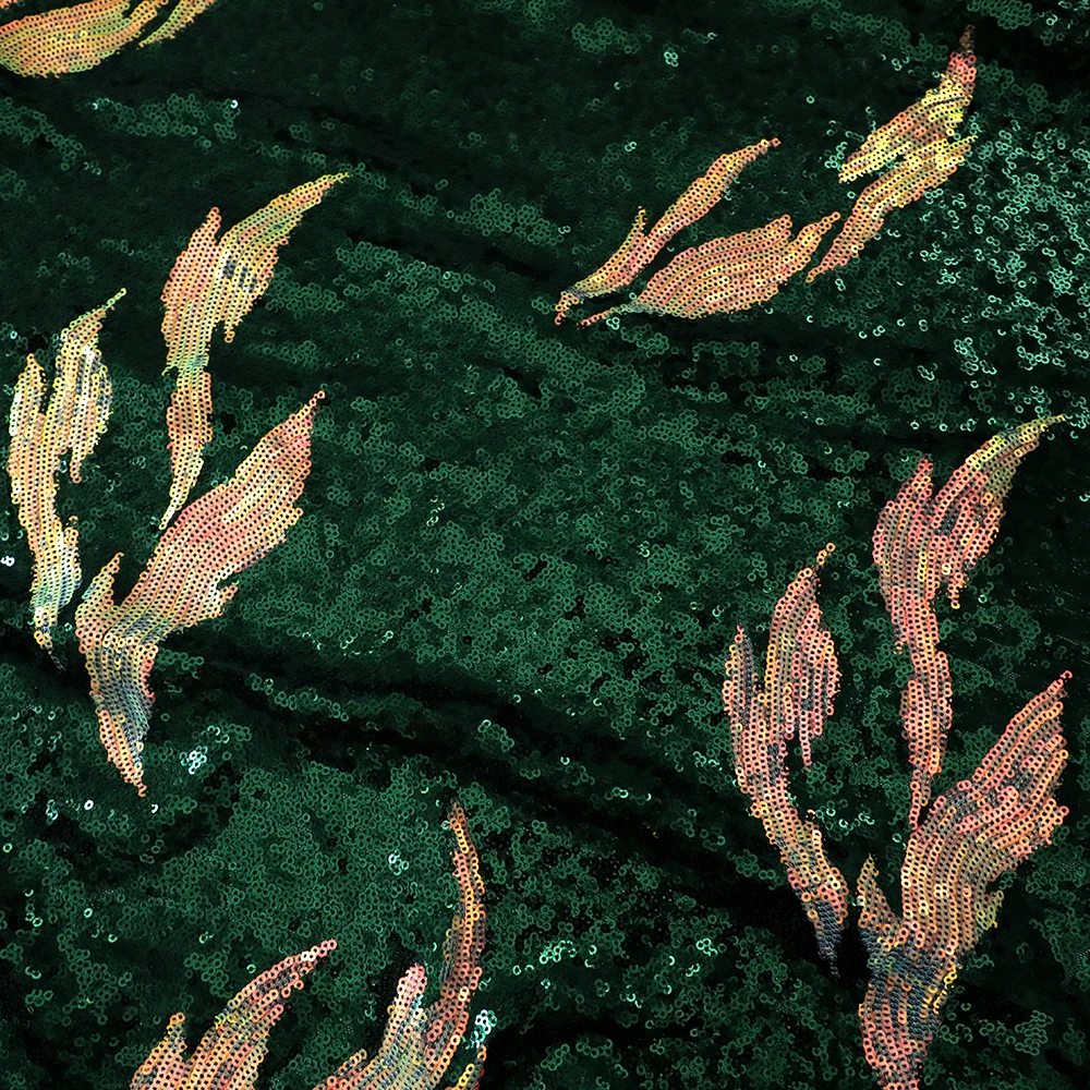 ARCHSTELLA  Floral Iridescent 2-way stretch sequins shiny evening dress fabric