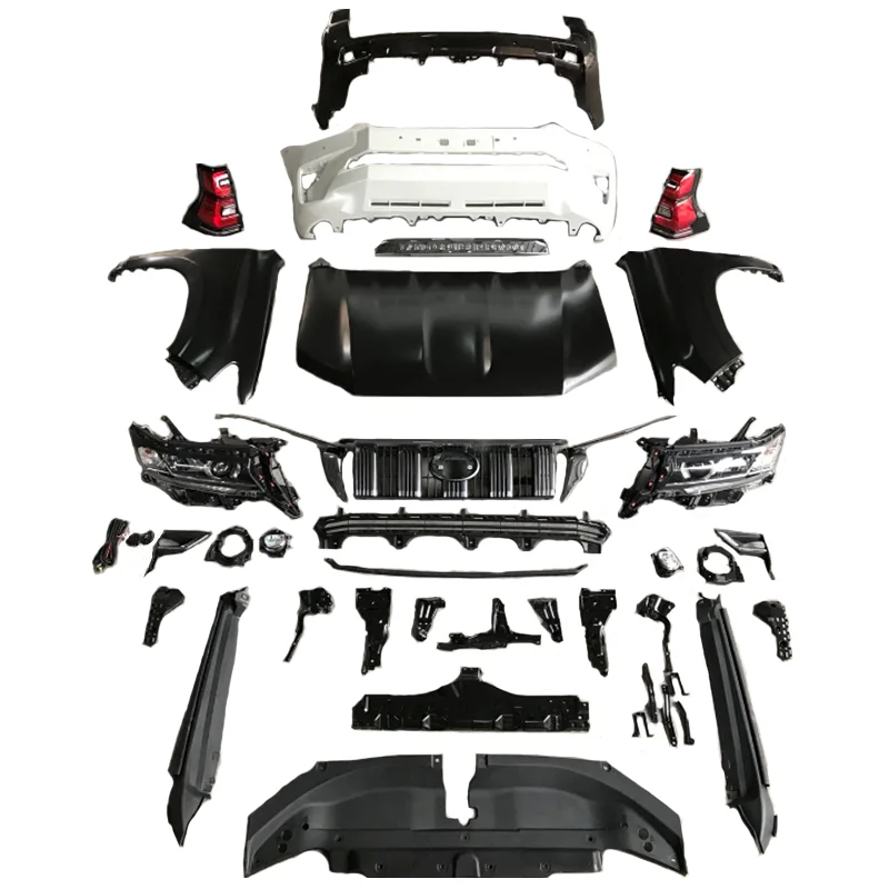 full set body kit with light for TOYOTA PRADO FJ150 2010 2011 2012 2013 2014 2015 2016 2017 year upgrade to 2018 year