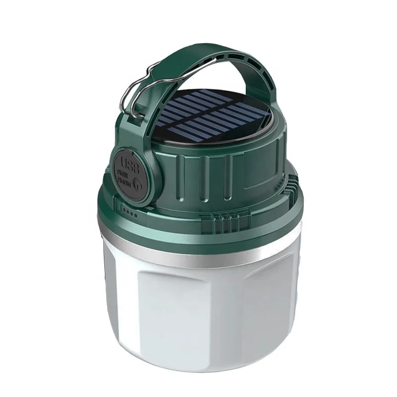 Fishing Light Portable Solar Led Camping Lantern Adjustable Brightness Emergency Lantern Rechargeable Camping Tent Light