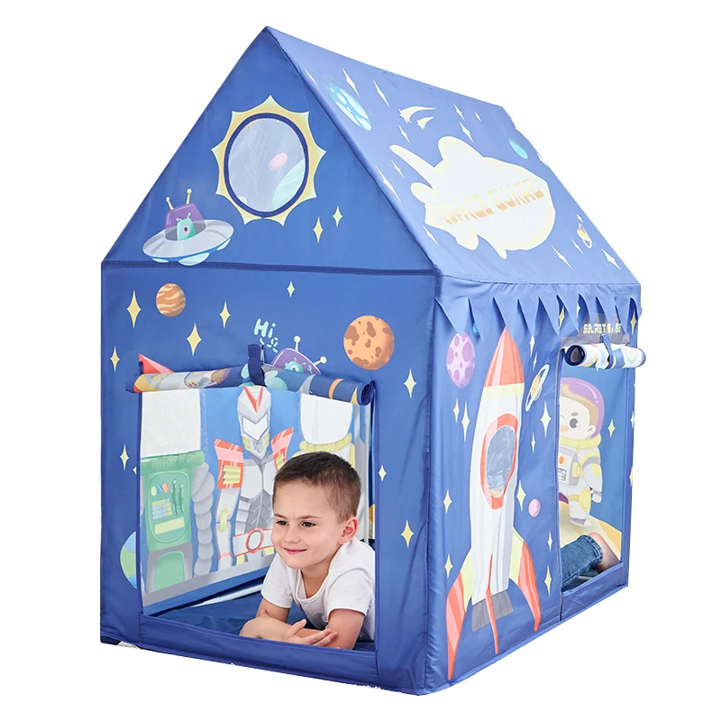 Universal Spaceship Pattern Princess Castle Play Tent Indoor Outdoor use with Carry Case