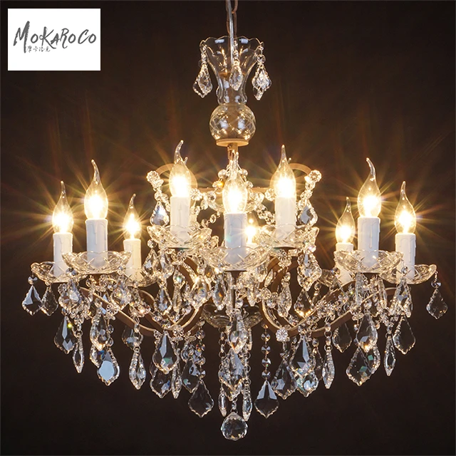 
Traditional Crystal Lighting 12 light rococo iron Classic Hand Cut for home centerpieces crystal chandelier 