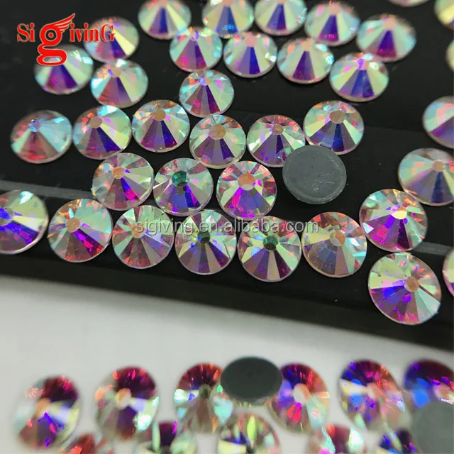 Top Sale SS10 Sparkle Diamond AB Flat Back Rhinestone Crystals Hot Fix Cloth Rhinestone