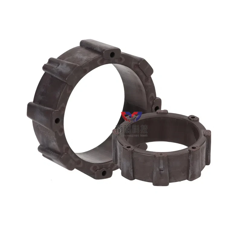 custom plastic coating strong ferrite multipole ring diametrically magnetized rotor round magnets motor 115x10 hole 45 ring