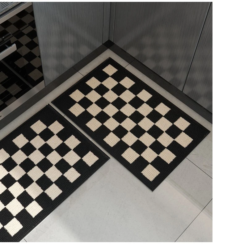 Modern Anti-fatigue Kitchen Mat Set 2-piece Water Absorbent Non-slip Rubber Mat for Home Floor Use Geometric OEM Design and ODM