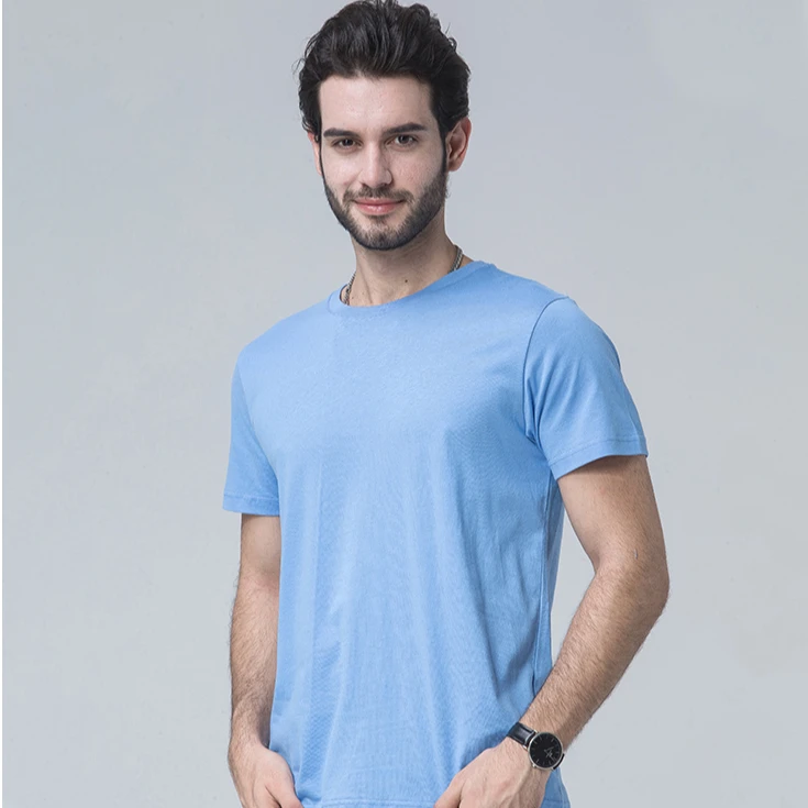 OEM Custom Logo High Quality Wholesale Cotton Summer Plain Blank Casual 170 GSM O Neck Plus Size Men T Shirt