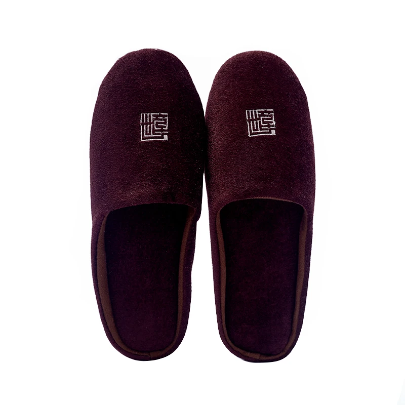 5 star hotel supplies jiangsu hotel amenities pleuche fabric slipper with high quality