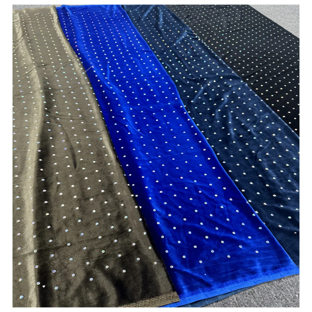 New style  Korean velvet  glitter sequin velvet fabric for women dress