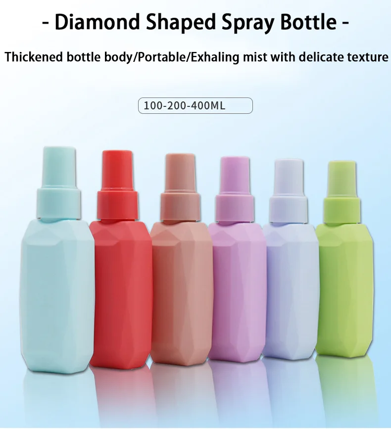 Private Label OEM 100ml 200ml 400ml Empty Cosmetic Packaging Matte Plastic Bottle Unique Shaped Squeeze Pet Mist Spray Bottle
