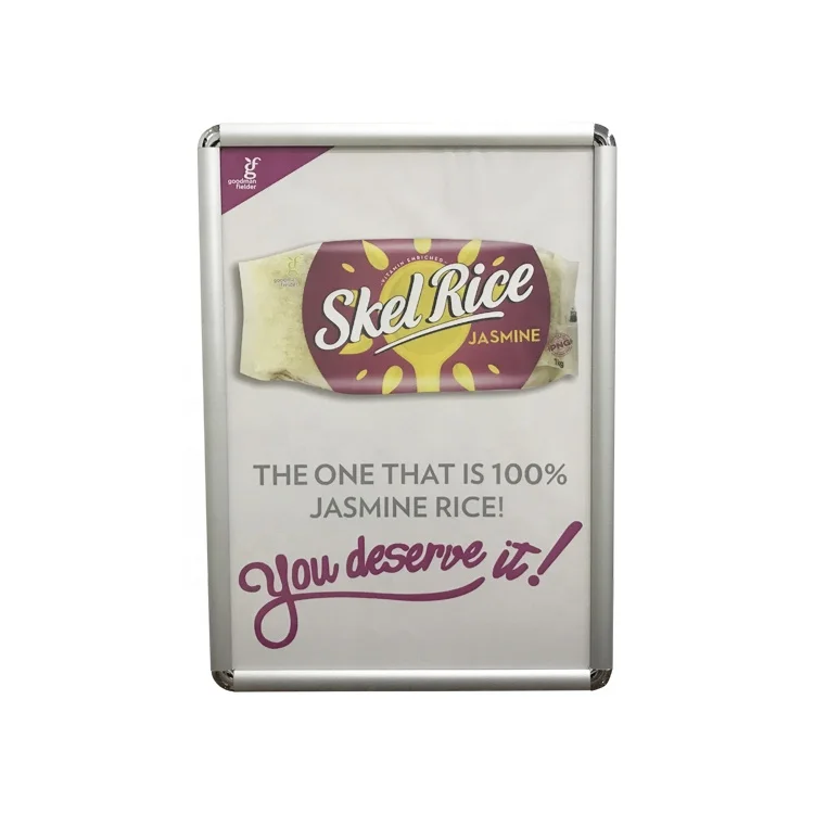 Round corner A2 size easy opening wall mounted snap photo sign poster frame