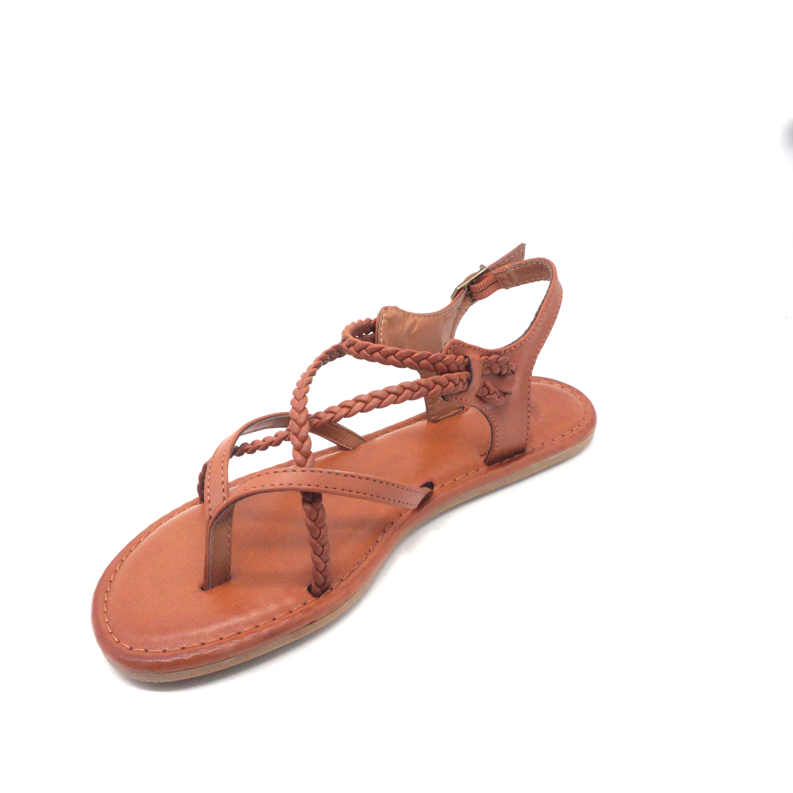 Weave Pattern Fashionable Sandals Flat Shoes Leisure  Ladies Shoes And Sandals  Women Cross Strap Sandals