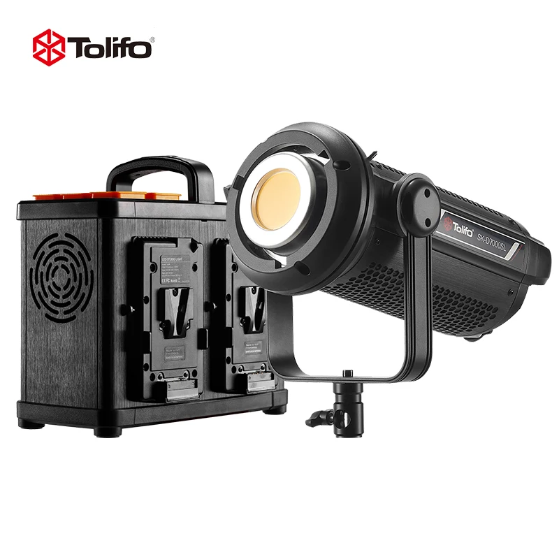 TOLIFO Professional Studio Photography Lighting Supplier DMX Remote Control 5600K 670w LED COB Video Film Light SK-D7000SL
