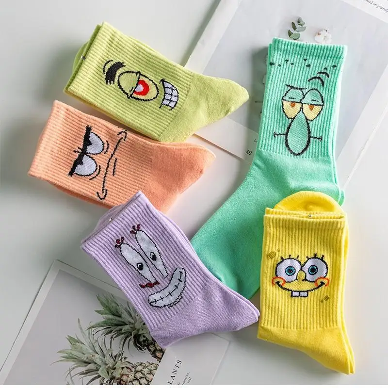 Hot Selling Funny Cute Cartoon Anime Stockings Soft Cotton Hip-hop Skateboard Funky Couples Cartoon Socks