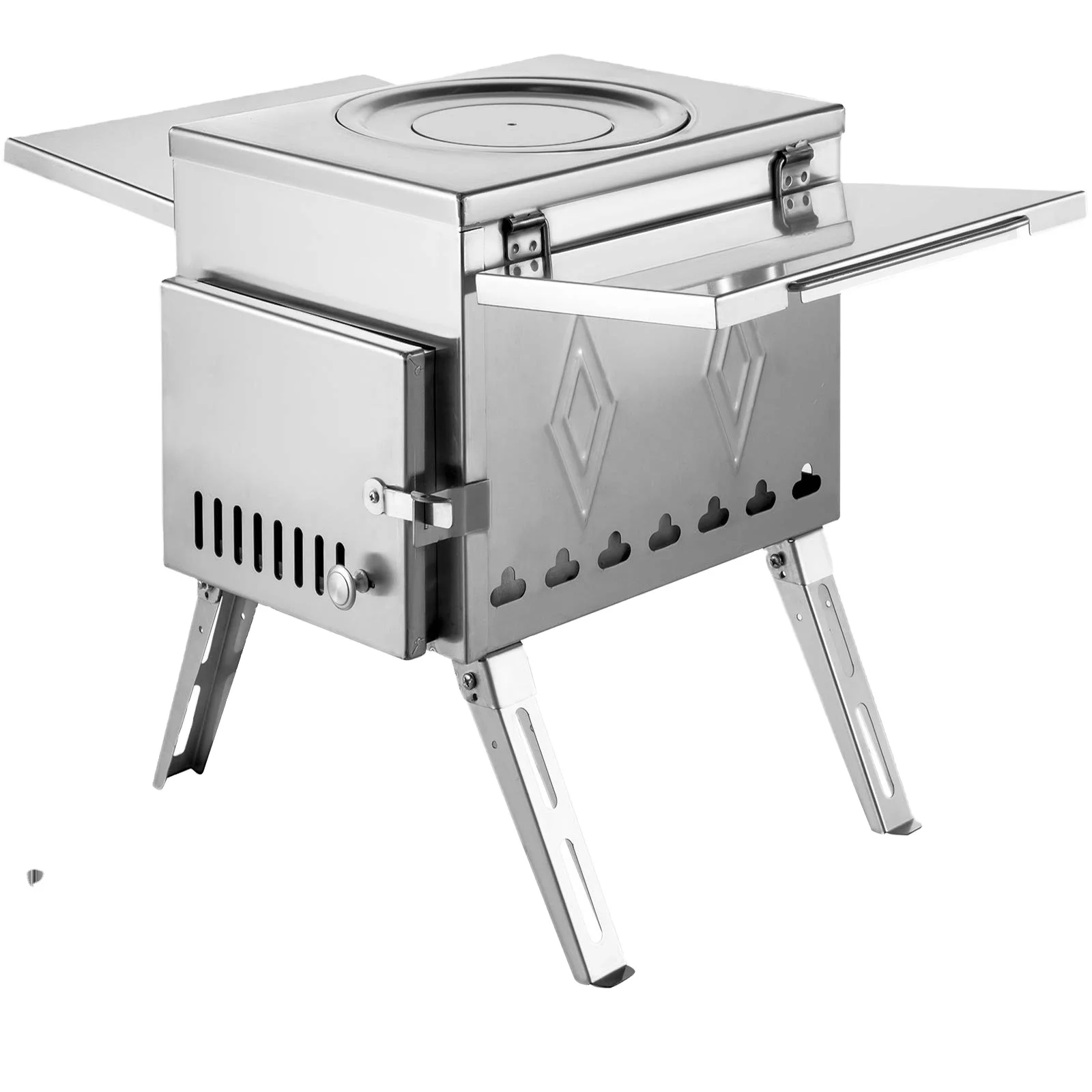 Barbecue Smoke Stove Rack Portable Folding Camp Outdoor Mini Wood Burning Cooking Smokeless Indoor Biomass Wood Sawdust Pellets